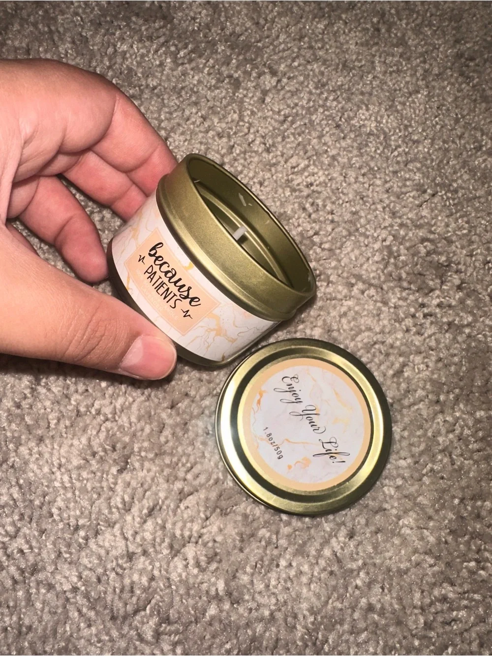 Because Patients🧑🏻‍⚕️ 👩🏻‍⚕️nurse medical field Scented Tin Candle -Gold & Cream